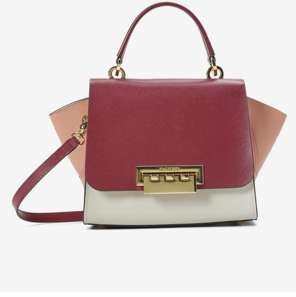 ZAC Zac Posen Eartha Top-Handle Crossbody - Color-Block Cabernet - Picture 1 of 6
